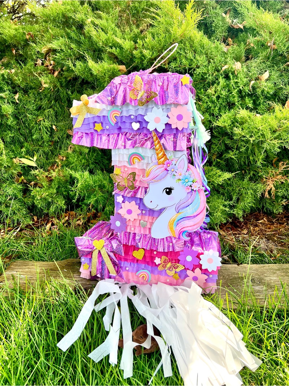 Unicorn Number 1 Kids Party Pinata - Purple Pink